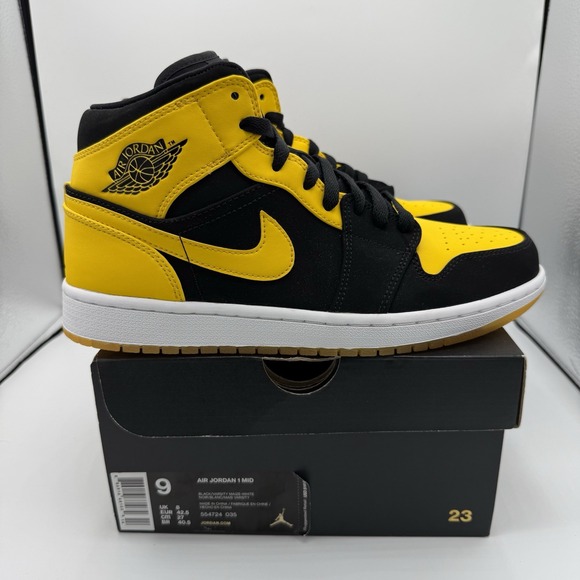 Nike Air Jordan 1‎ Mid New Love 2017 Varsity Maize White 554724-035 Size 9